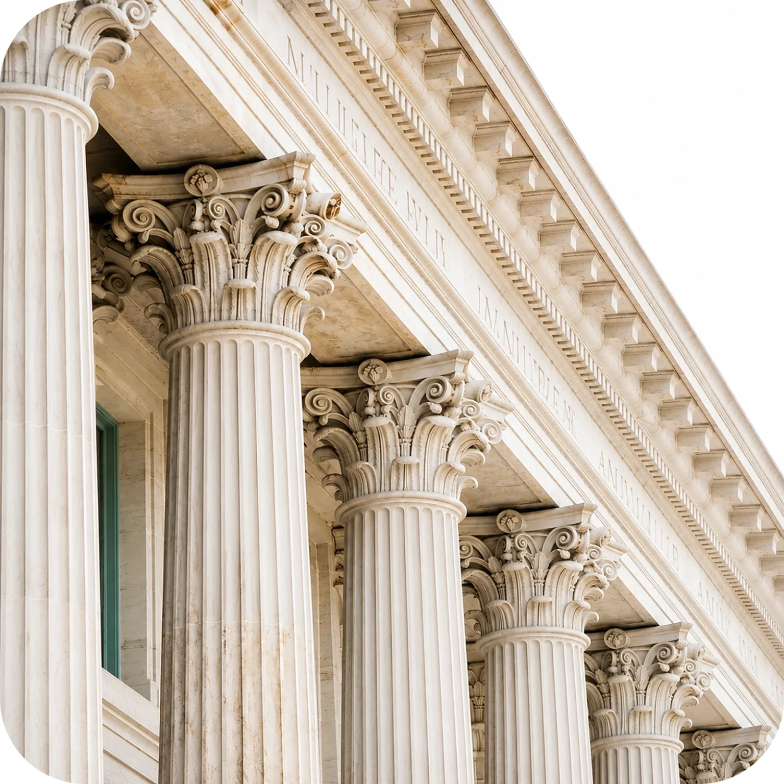 Classical architecture viewed from below